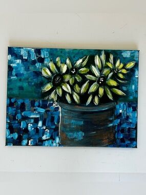 Handmade mixed media abstract painting